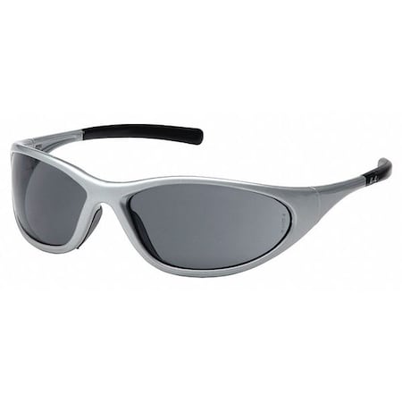 ZONE II(R), Safety Glasses, Anti-Scratch, Gray Lens, Silver Frame, Full-Frame