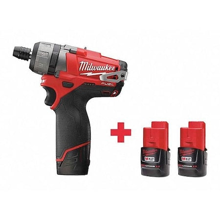 M12 FUEL 1/4" Hex 2-Speed Screwdriver Kit + M12 CP2.0 Batteries (2-Pack)