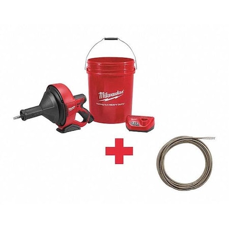 25 ft Cordless Drain Cleaning Machine, 12V