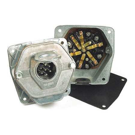 Socket w/20A Circuit Breaker,7-Way