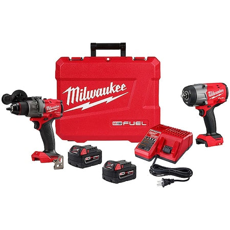 M18 FUEL 1/2" Hammer Drill/Driver Kit + M18 FUEL 1/2" High Torque Impact Wrench w/ Friction Ring