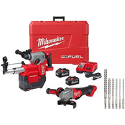 M18 FUEL 4-1/2" / 5" Braking Grinder + M18 FUEL 1" SDS Plus Rotary Hammer + SDS PLUS 4CT MX4 6PC Kit