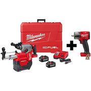 M18 FUEL 1" SDS Plus Rotary Hammer ONE-KEY Dust Extractor Kit + 1/2" Mid-Torque Impact Wrench