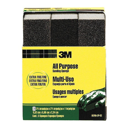 Sanding Sponge, 3 3/4"x2 5/8"x1", PK6