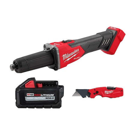 FASTBACK 6-IN-1 Utility Knife + M18 FUEL Braking Die Grinder, Slide Switch + M18 XC6.0 Battery