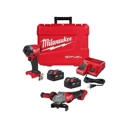 M18 FUEL 4-1/2" / 5" Braking Grinder Paddle Switch, No-Lock + M18 FUEL 1/4" Hex Impact Driver Kit