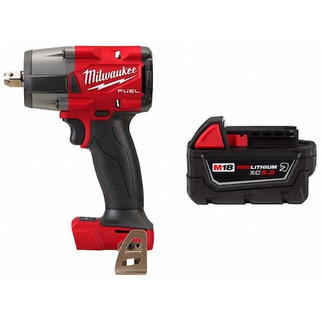 M18 FUEL 1/2 " Mid-Torque Impact Wrench w/ Pin Detent + M18 XC5.0 Resistant Battery