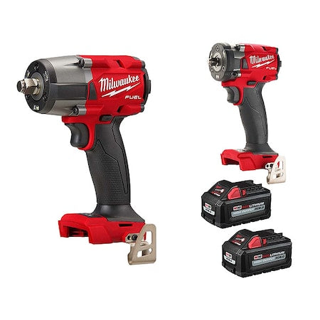 M18 FUEL 3/8" Compact Impact Wrench + 1/2" Mid-Torque Impact Wrench + M18 XC6.0 Batteries (2 Pk)