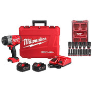 M18 FUEL 1/2" High Torque Impact wrench w/ Friction Ring Kit + 1/2" 15PC SCKT SET