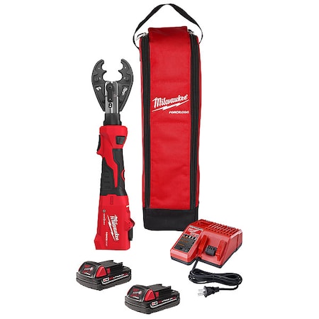 M18 FORCE LOGIC 6 Ton Linear Utility Crimper Kit with D3 Grooves and Fixed O Die Jaw