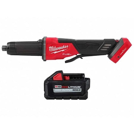 M18 FUEL Variable Speed Braking Die Grinder, Paddle Switch ONE-KEY + M18 HIGH OUTPUT XC6.0 Battery