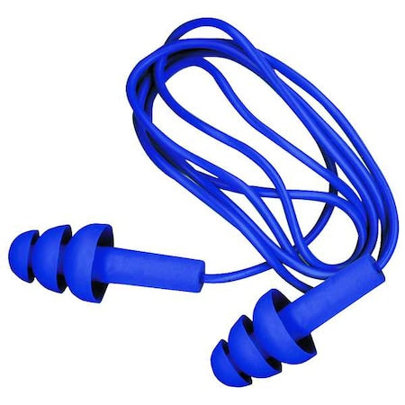 E-A-R UltraFit Reusable Corded Ear Plugs, Metal Detectable, NRR 25 dB, Blue, 1 Pair