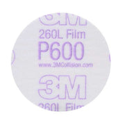 Hook-and-Loop Sanding Disc, 3 in Dia, No Hole, Aluminum Oxide, P600 Grit, Coated Type, 260L