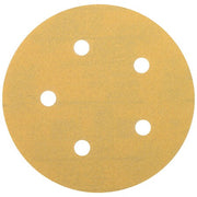 Hook-and-Loop Sanding Disc, 5" Dia, 5 Hole, Aluminum Oxide, P180 Grit, Open Coat Type, 255L