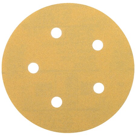 Hook-and-Loop Sanding Disc, 5" Dia, 5 Hole, Aluminum Oxide, P180 Grit, Open Coat Type, 255L