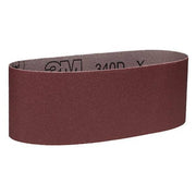 Sanding Belt, 3 in W, 18 in L, Coated, Aluminum Oxide, 80 Grit, Not Applicable, 340D, Brown