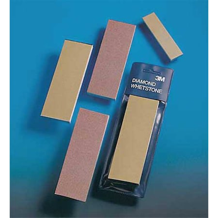 Single Grit Sharpening Stone, 6 in W, 2 in L, Diamond, M125 Grit, Black