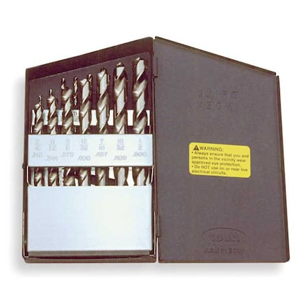 15PC 3/8 Reduced Shank General Purpose Jobber Drill Set Cle-Line 1900 Steam Oxide HSS 1/16-1/2x1/32