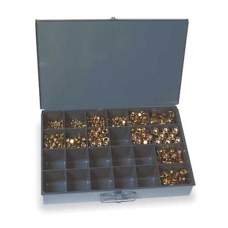 Grade 8 Yellow Zinc Finish Steel Nylon Insert Hex Locknut Assortment, 890 pc.