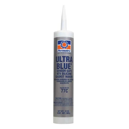 Low Odor, Noncorrosive RTV Gasket Maker, 13 oz, Blue, Temp Range -65 to 500 Degrees F