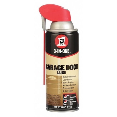 Garage Door Lubricant, 11 oz., Aerosol Can, Mineral Oil, Colorless