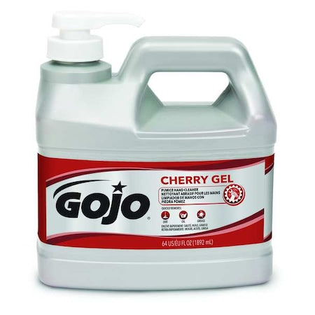 Gel Hand Cleaner, Includes Pumice Scrubbers, Cherry Fragrance, Dye Free, .5 Gallon Pump Bottle, 1 PK