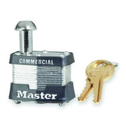 Padlock, Keyed Alike, Single Post Shackle, Rectangular Steel Body, Steel Shackle, 5/8 in W