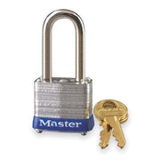 Padlock, Keyed Different, Long Shackle, Rectangular Steel Body, Steel Shackle, 1/2 in W