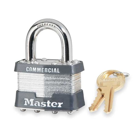Padlock, Keyed Alike, Standard Shackle, Rectangular Steel Body, Steel Shackle, 3/4 in W
