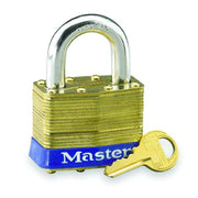 Padlock, Keyed Alike, Standard Shackle, Rectangular Brass Body, Steel Shackle, 15/16 in W