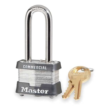 Padlock, Keyed Alike, Long Shackle, Rectangular Steel Body, Steel Shackle, 5/8 in W