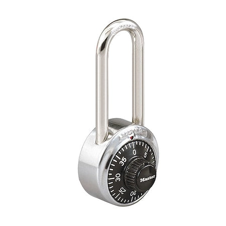Combination Padlock, Front, Black/Silver