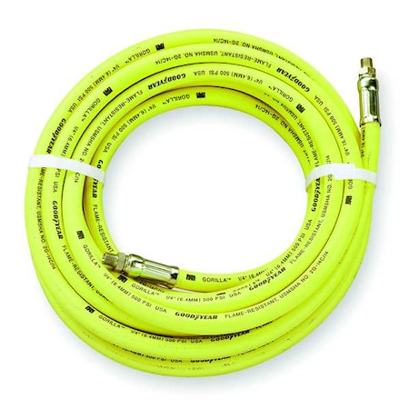3/8" x 25 ft Rubber Coupled Multipurpose Air Hose 500 psi YL