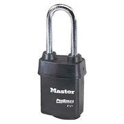 Padlock, Keyed Different, Long Shackle, Rectangular Steel Body, Boron Shackle, 7/8 in W