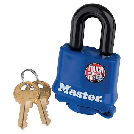 Padlock, Keyed Alike, Standard Shackle, Rectangular Steel Body, Steel Shackle, 1/2 in W