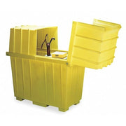 2 Drum High Profile Workstation, 220 Gallon Sump Capacity, Without Drain, Yellow - 1628