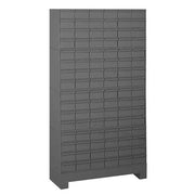 Steel Enclosed Bin Shelving, 12 1/4 in D x 62 1/2 in H x 34 in W, 16 Shelves, Gray