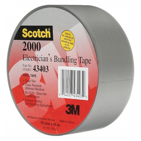 ElectricalTape,Vinyl,Gray,50ydL,2inW