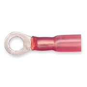 Ring Terminal, #10 Stud Size, 18 AWG, 600 V, Heat Shrink Insulated, Red, Crimp Termination Only