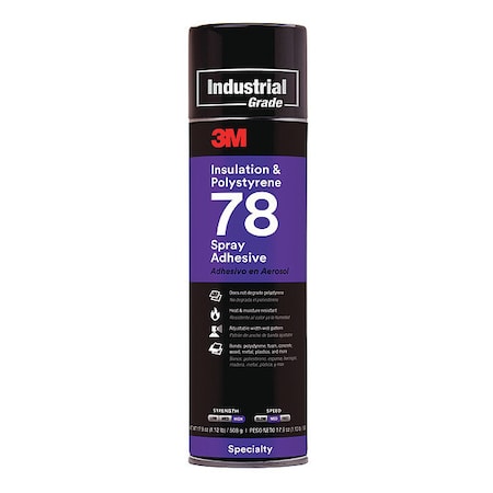Spray Adhesive, 78 Series, Clear, 17.9 oz, Aerosol Can