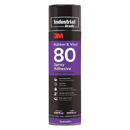 Spray Adhesive, 80 Series, Transparent Yellow, 19 oz, Aerosol Can