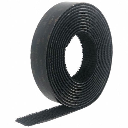 Hook-and-Loop Fastener, Acrylic, 10 ft, 1 in W, Black