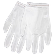 Knit Gloves, Nylon, 9" Length, Light, White, Size Men's L ,12 PK
