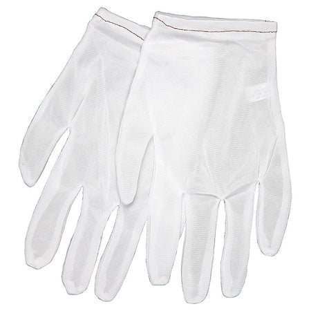 Knit Gloves, Nylon, 9" Length, Light, White, Size XL ,12 PK