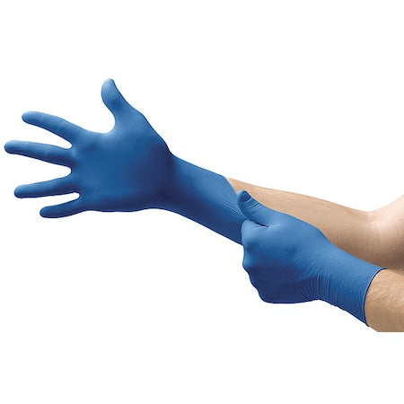 US-220, Disposable Gloves, 3.00 to 3.99 mil Palm, Nitrile, Powder-Free, XL (10), 100 PK, Blue