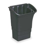 8 gal Square Utility Cart Bin, Black, Plastic, 17 in