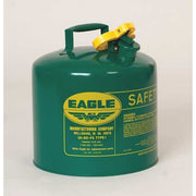 Type I Safety Can, Galvanized Steel, 2 gal, Green, Self-Closing Lid, 11.25 in Dia., Combustibles