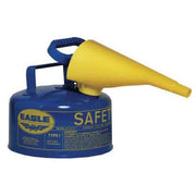 Type I Safety Can, Galvanized Steel, 1 gal, Self-Closing Lid, Includes Funnel, Blue, Kerosene