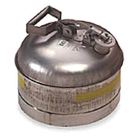 Type I Safety Can, Stainless Steel, 2.5 gal, Flammables, Not Applicable, Not Applicable, Silver