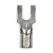 Fork Terminal, #6 Stud Size, 10 AWG, 600 V, Bare Insulated, Yellow, Crimp Termination Only, 50 PK